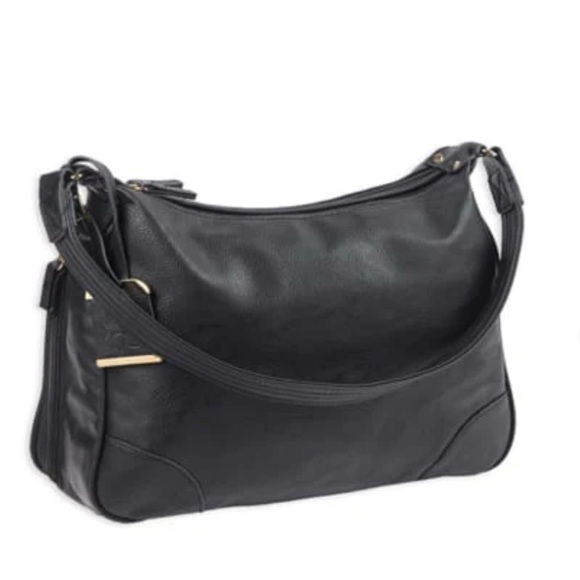 NWT Bulldog Genuine Leather Conceal Carry Black Hobo Handbag - Picture 1 of 3